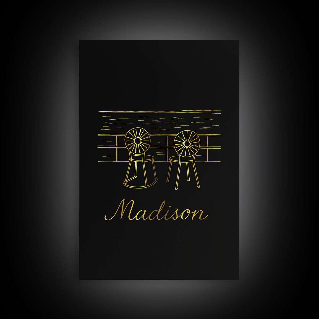 Madison Wisconsin Travel Poster, Canvas Print, Dark Minimalist Wall Art, Madison Travel Art, Wanderlust Decor, Poster Art