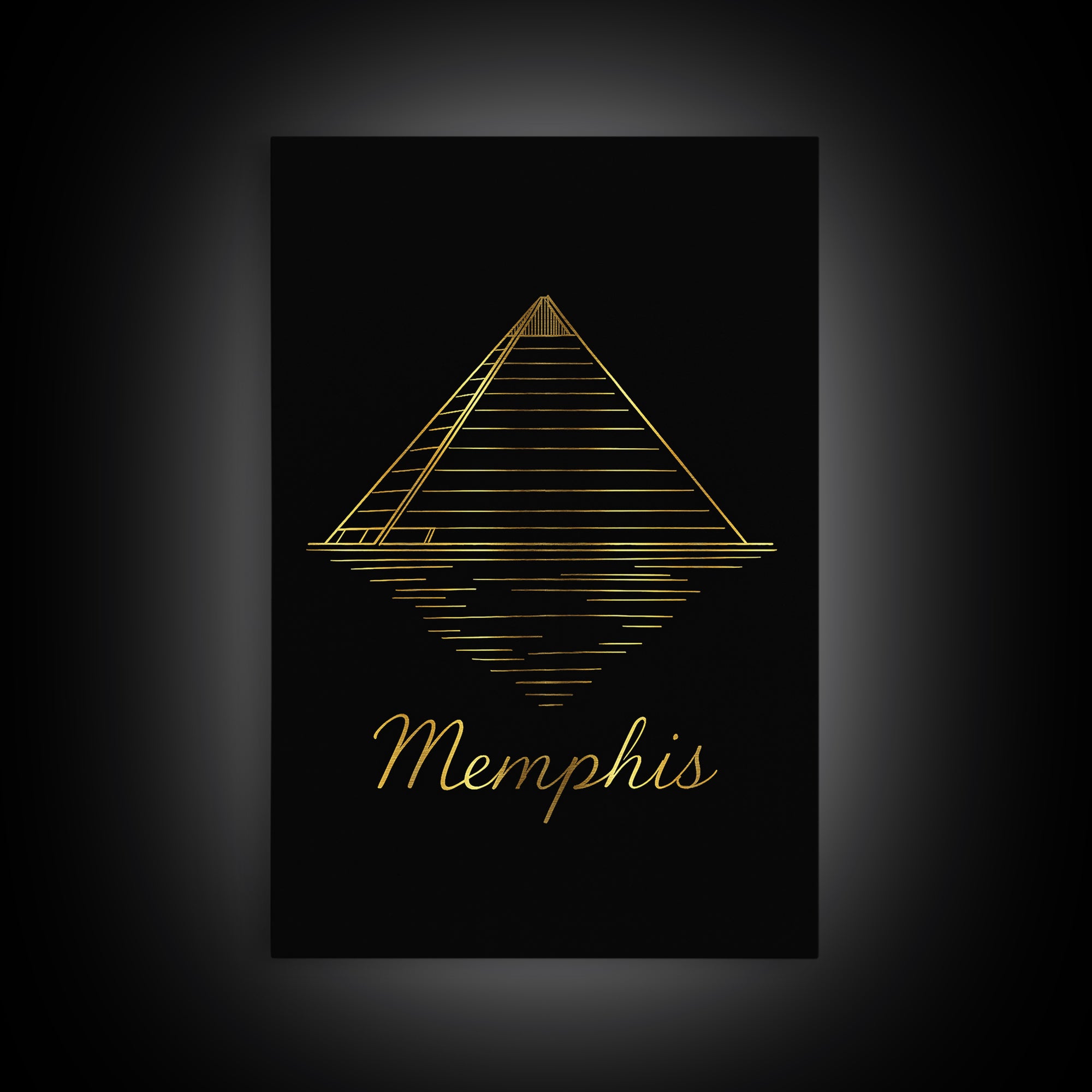 Memphis Travel Poster, Canvas Print, Minimalist Gold Line Art, Memphis Travel Art, City Travel Prints, City Art Print, Modern Wall Decor