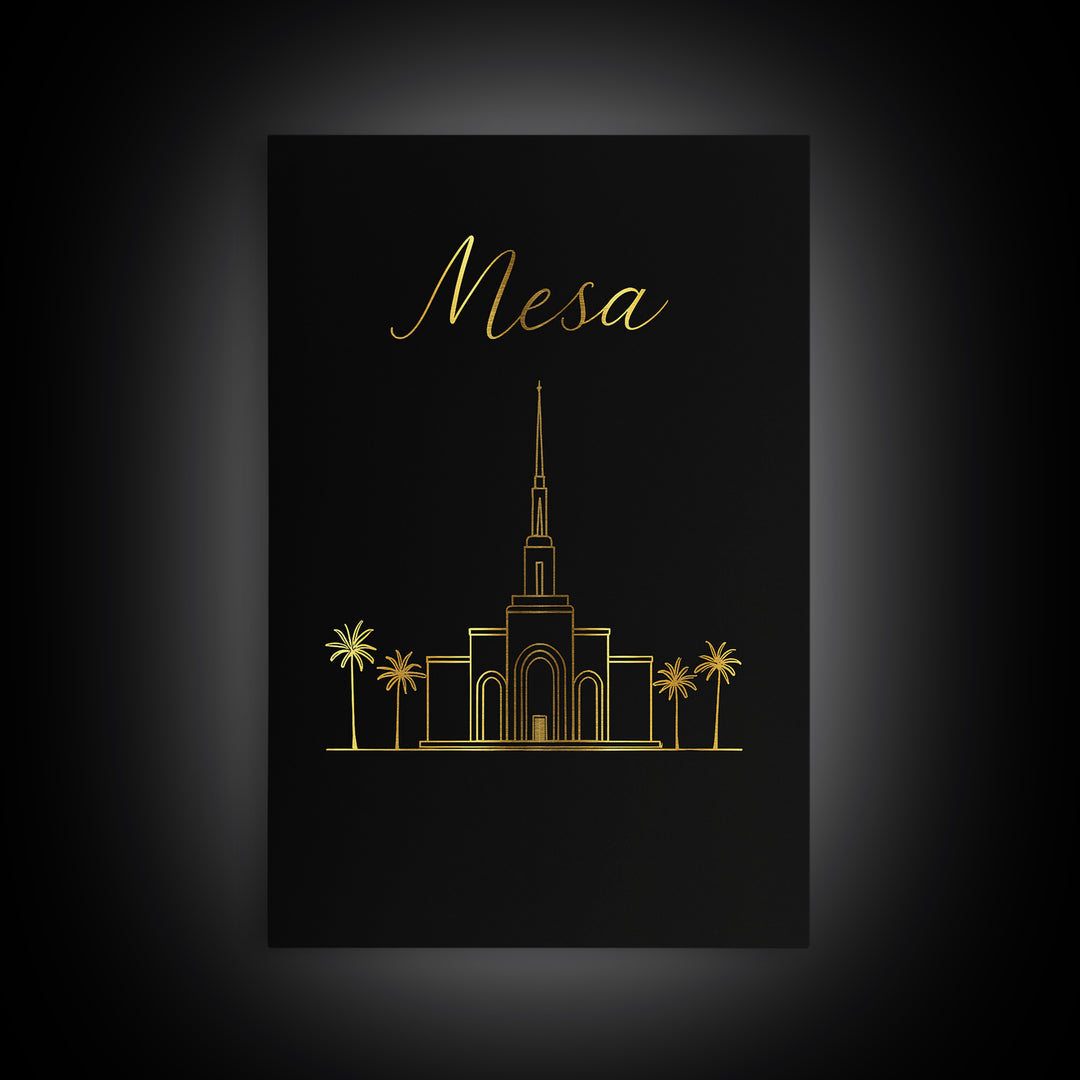 Mesa Travel Poster, Canvas Print, Dark Minimalist Wall Art, Mesa Wall Art, Travel Wall Art, City Travel Prints, Eclectic Wall Decor