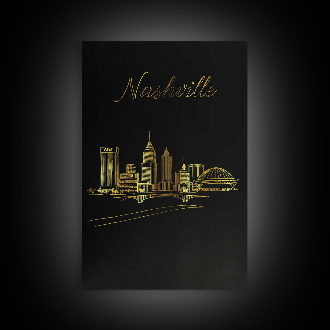 New York Travel Poster, Framed Canvas Print, Minimalist Gold Line Art, New York Wall Art, City Art Print, Travel Art Print, Poster Print