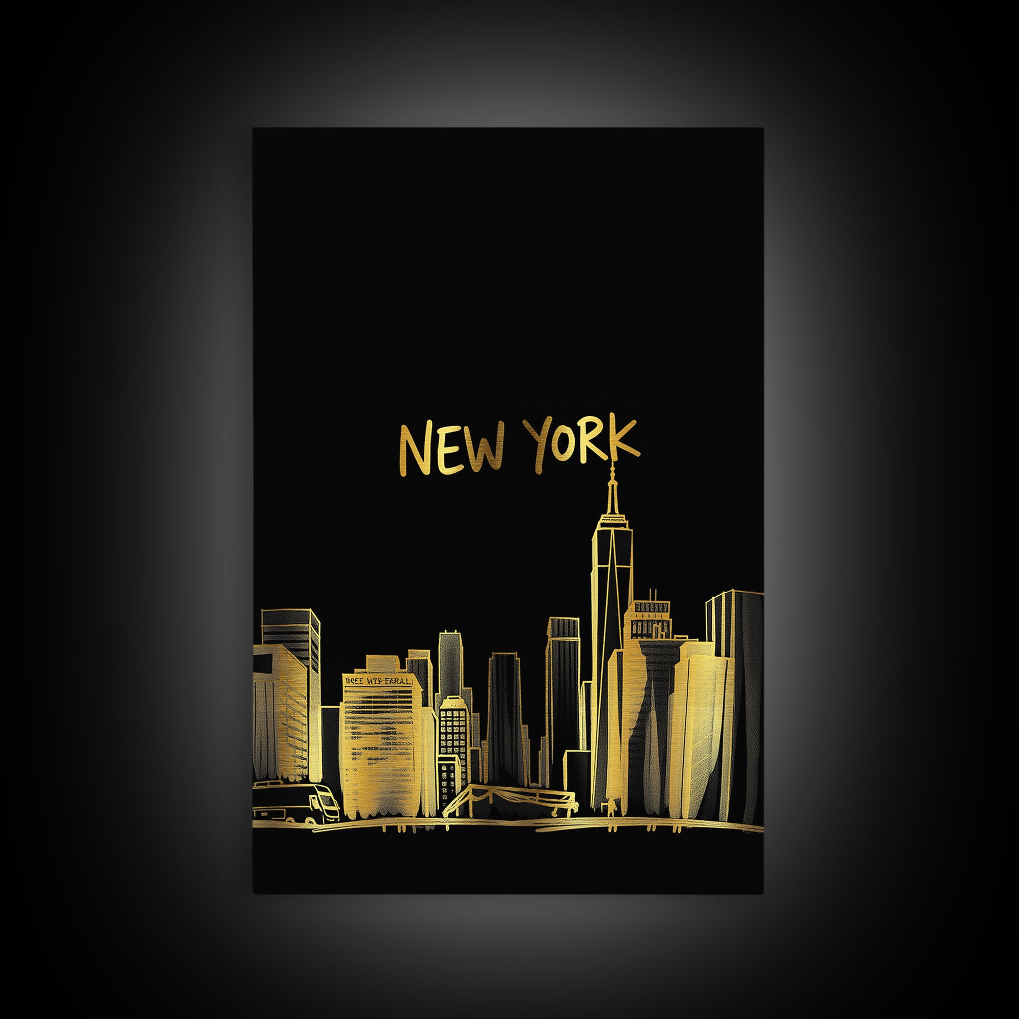 New York Travel Poster, Canvas Print, Black Gold Minimalist Art, New York Art Print, City Travel Prints, City Art Print, Travel Poster Set