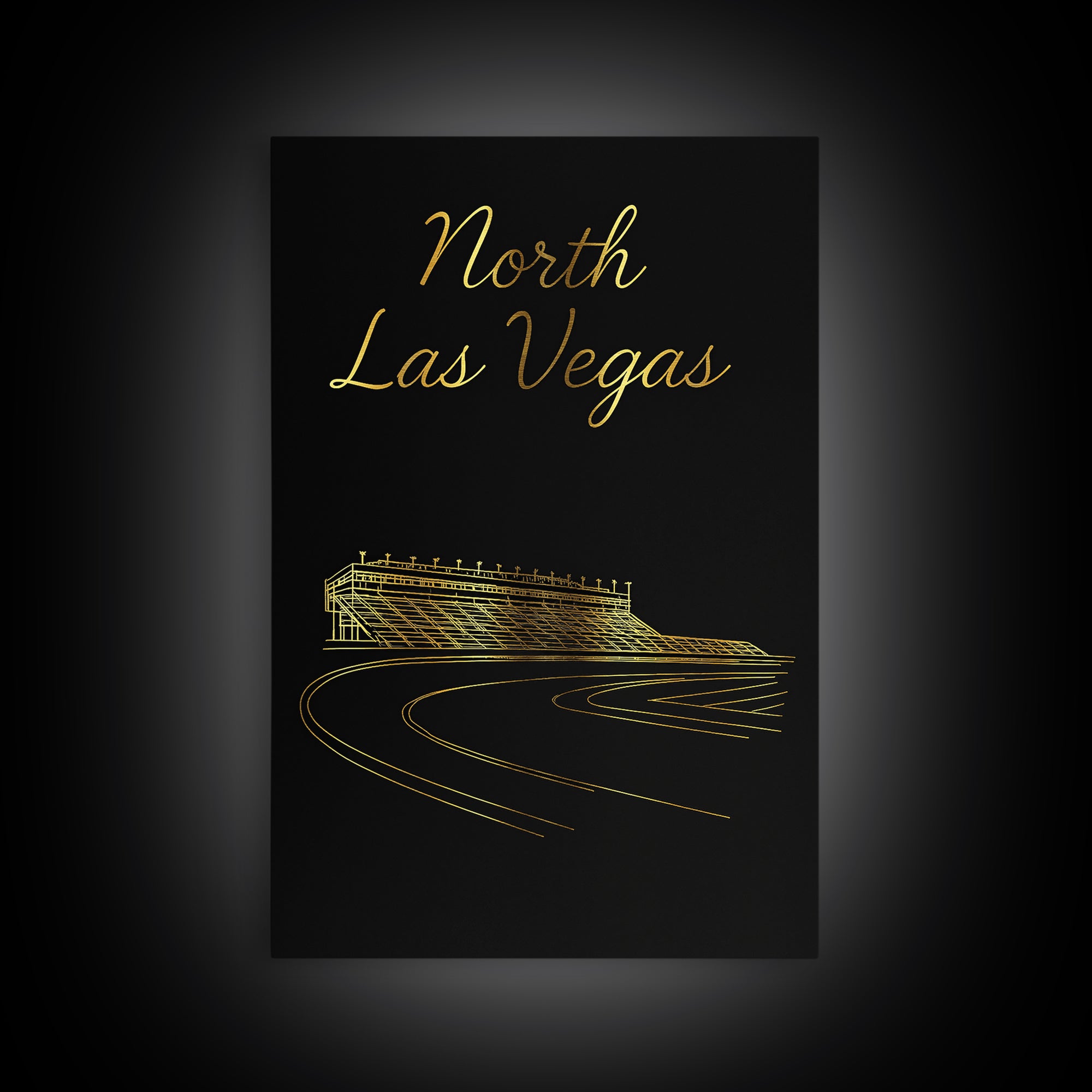 North Las Vegas Travel Poster, Framed Canvas Print, Minimalist Gold Line Art, North Las Vegas Art Print, Travel Poster Set, City Poster