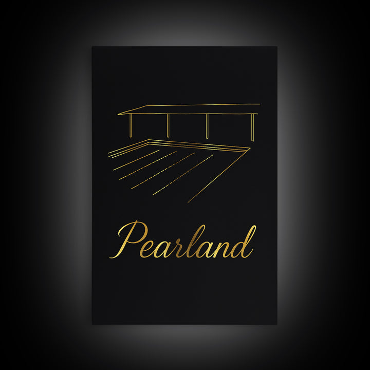 Pearland Travel Poster, Canvas Print, Dark Minimalist Wall Art, Pearland Poster Print, Travel Poster Art, City Travel Prints, Design 1