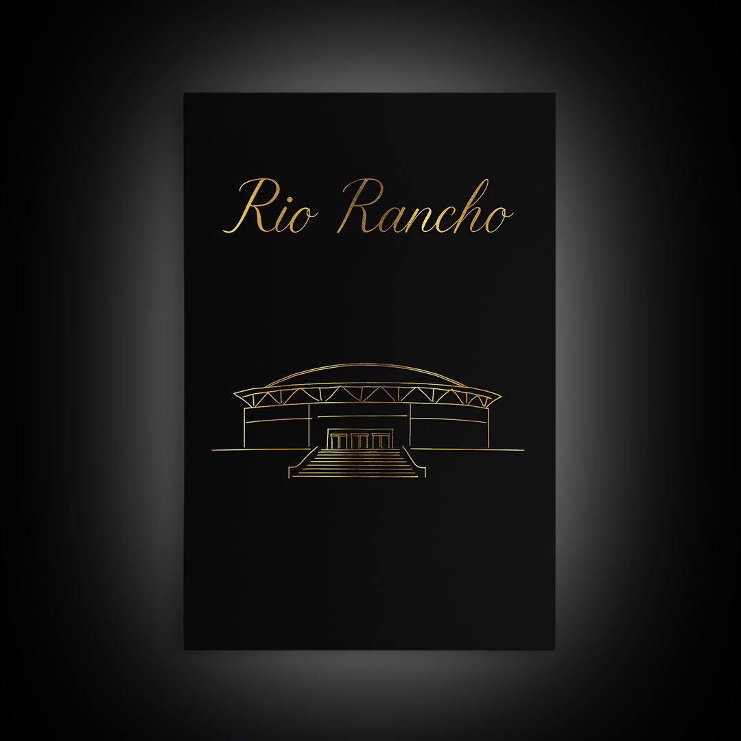 Rio Rancho Travel Poster, Canvas Print, Dark Minimalist Wall Art, Rio Rancho City Art, Travel Wall Art, City Art Print, Wanderlust Decor