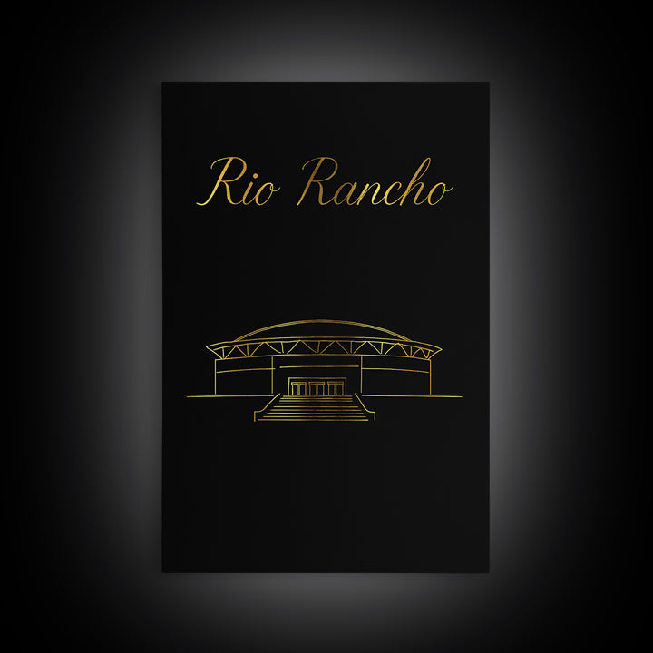 Rio Rancho Travel Poster, Canvas Print, Dark Minimalist Wall Art, Rio Rancho City Art, Travel Wall Art, City Art Print, Wanderlust Decor