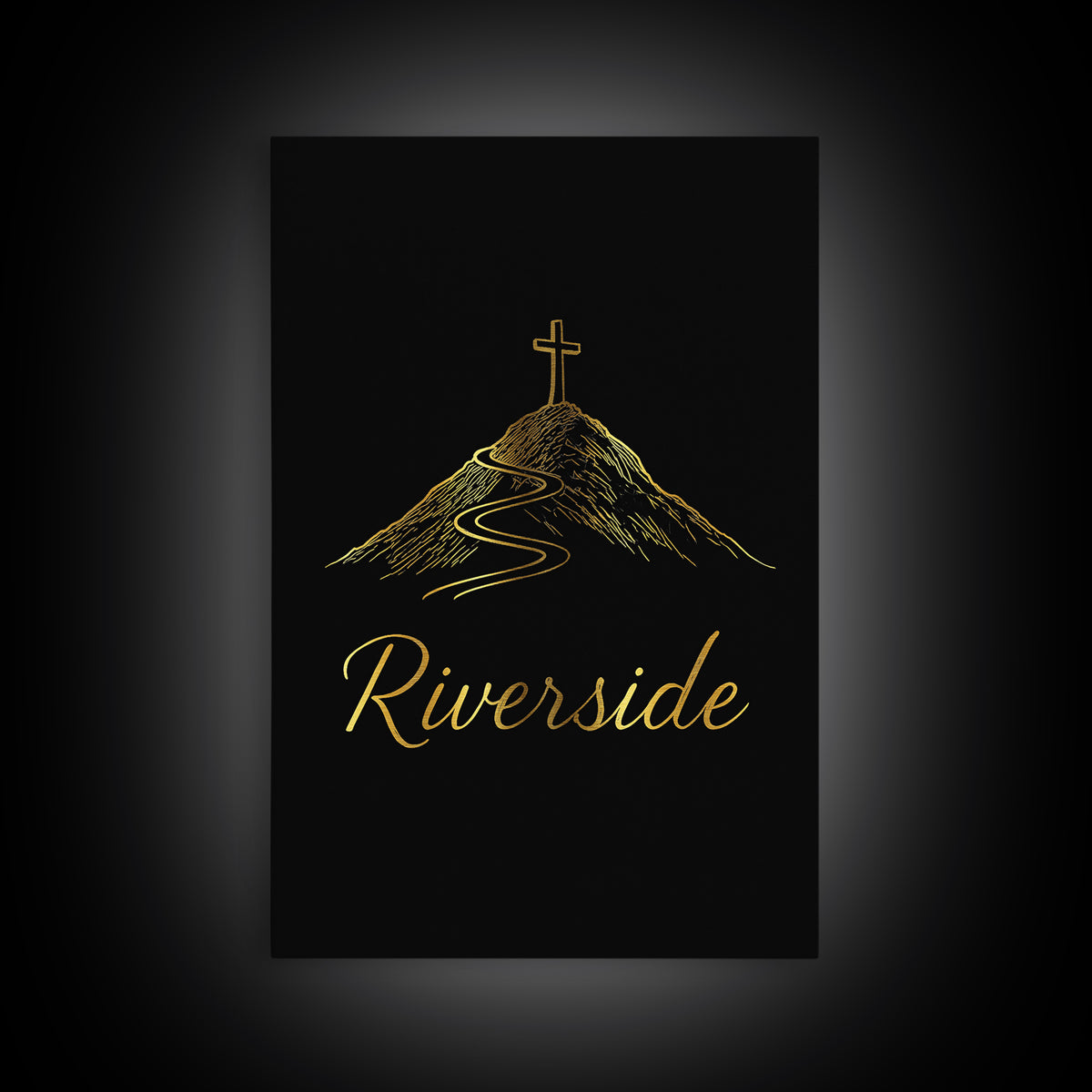 Riverside California Travel Poster, Canvas Print, Minimalist Gold Line Art, Riverside Art Print, Wall Decor, City Illustration, Art Print