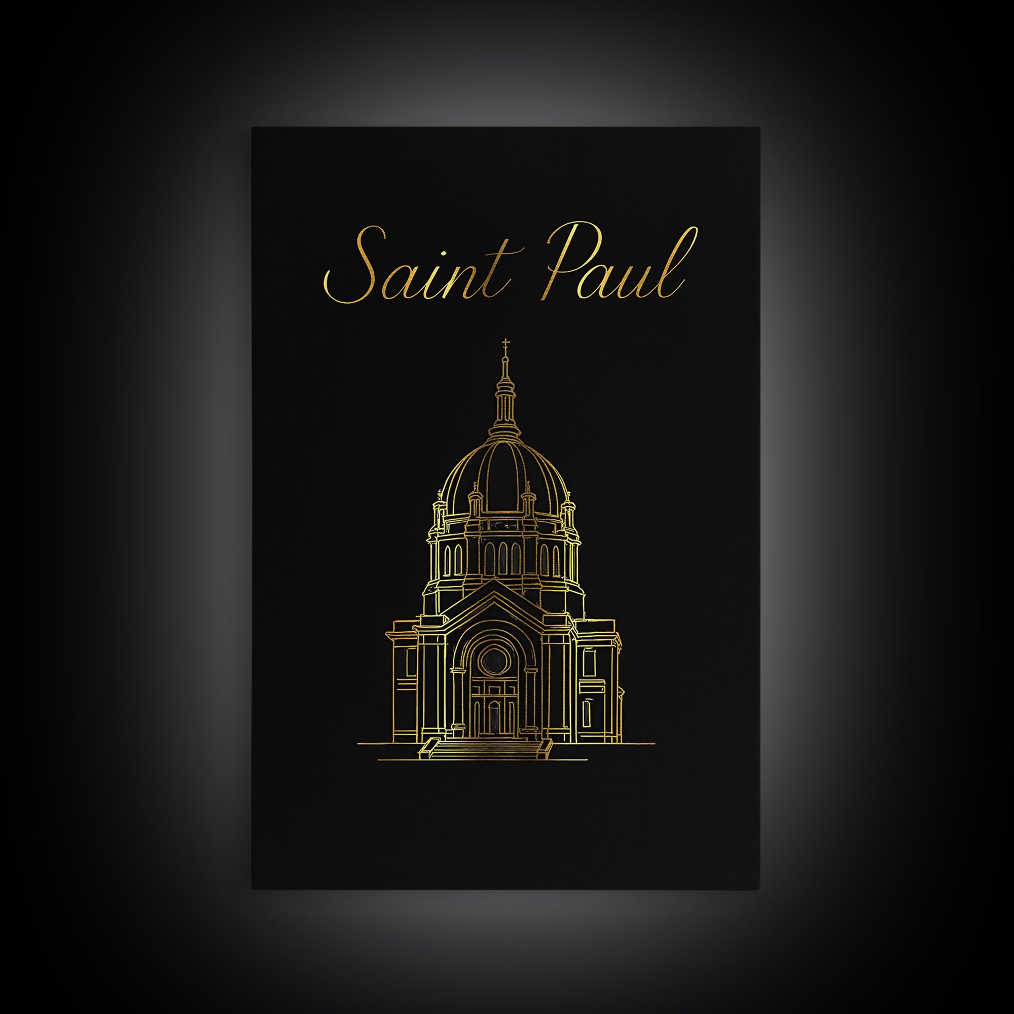 Saint Paul Travel Poster, Canvas Print, Minimalist Gold Line Art, Saint Paul City Art, Travel Wall Art, Fine Art Print, Eclectic Wall Decor