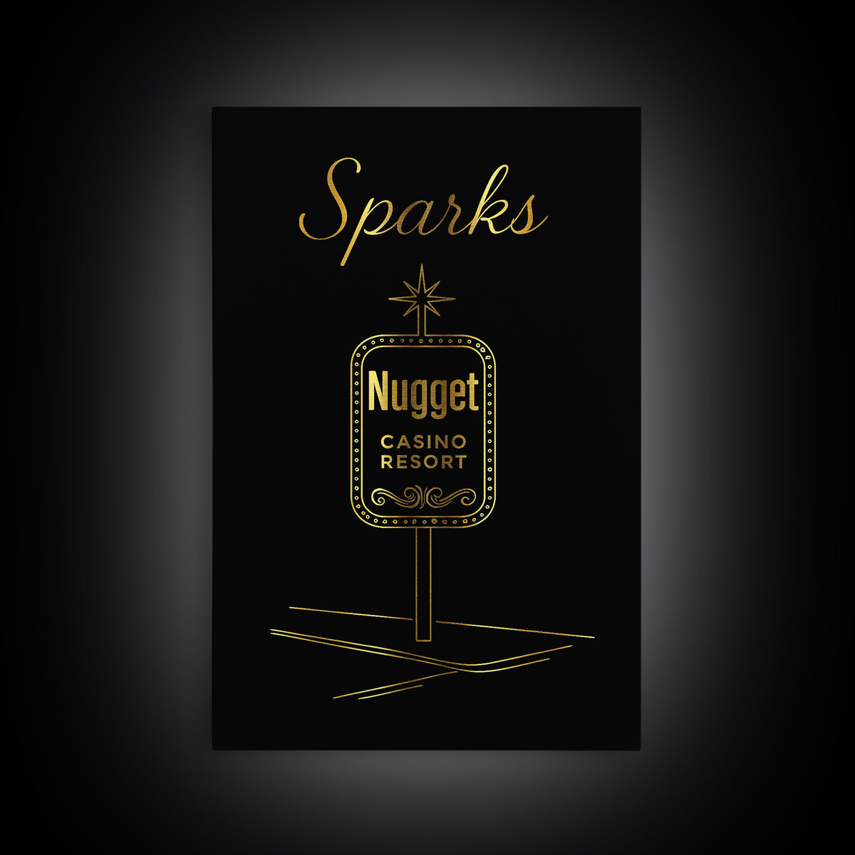 Sparks Travel Poster, Canvas Print, Minimalist Gold Line Art, Sparks Art Print, Travel Wall Art, Fine Art Print, Retro Travel Print