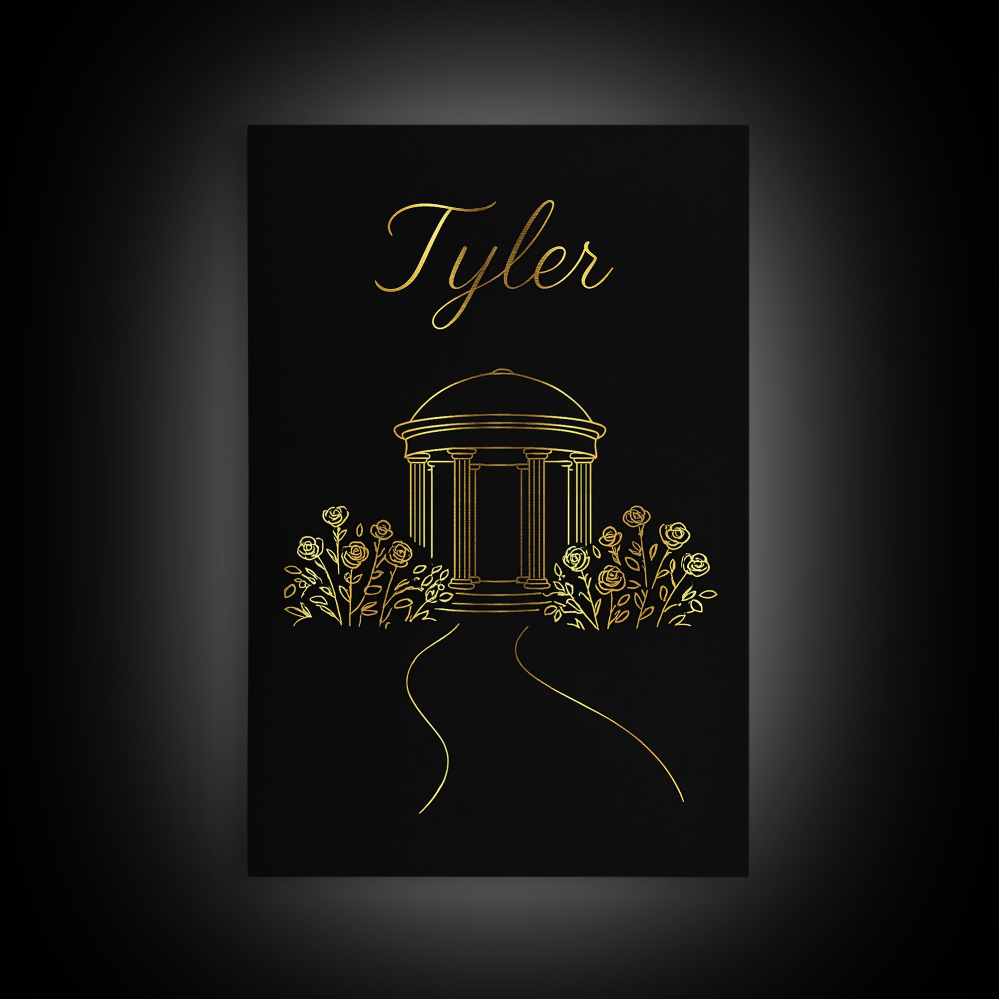 Tyler Texas Travel Poster, Canvas Print, Dark Minimalist Wall Art, Tyler Poster Print, Travel Wall Decor, Wall Decor, Travel Poster Set