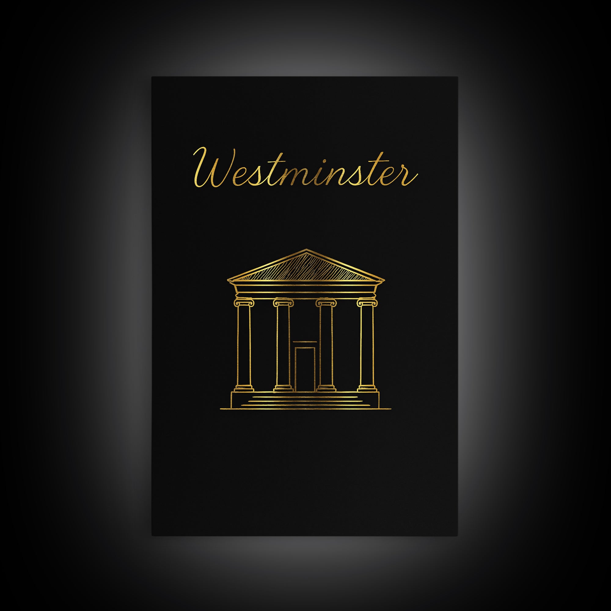 Westminster Travel Poster, Canvas Print, Black Gold Minimalist Art, Westminster Wall Art, Travel Poster Art, Mid Century Wall Art