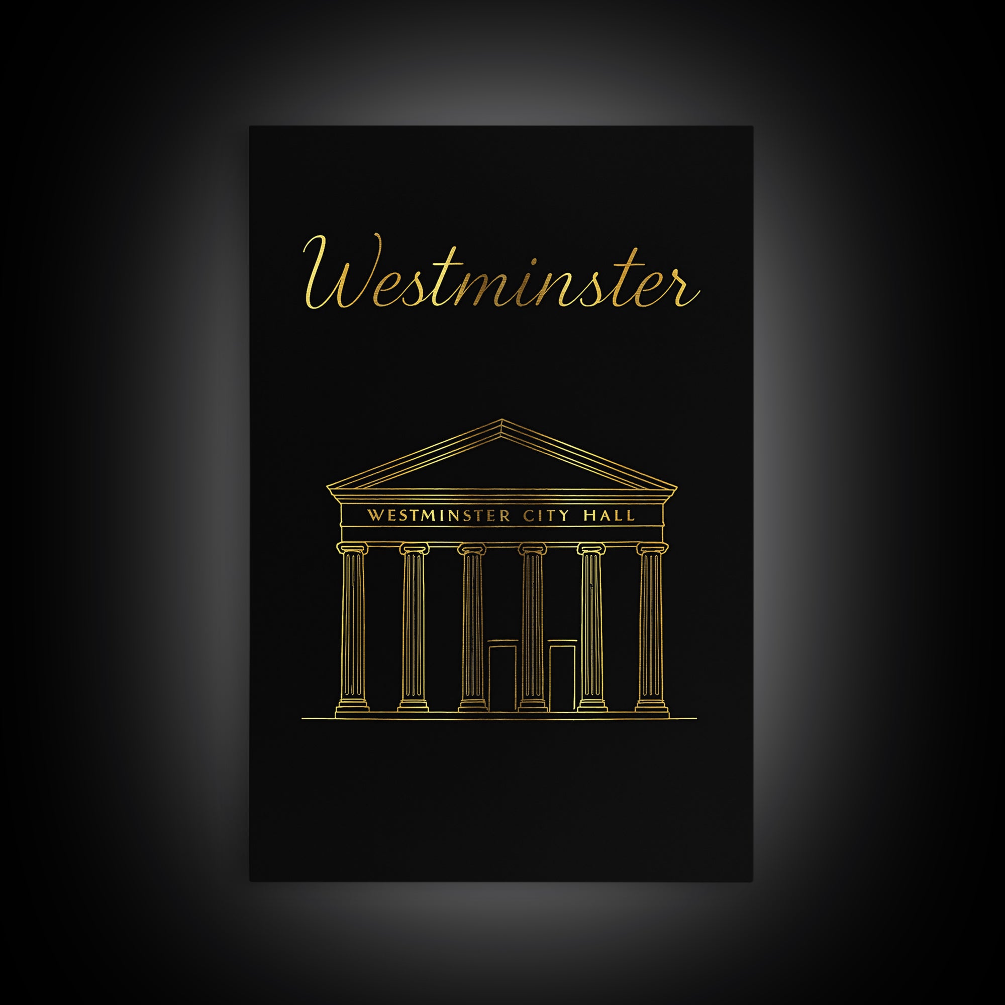 Westminster Travel Poster, Canvas Print, Minimalist Gold Line Art, Westminster Poster Print, Fine Art Print, Wanderlust Decor, Design 3