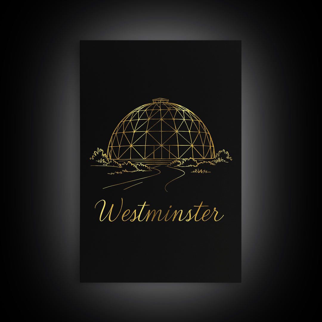 Westminster Travel Poster, Framed Canvas Print, Minimalist Gold Line Art, Westminster City Art, Travel Poster Art, Travel Poster Set