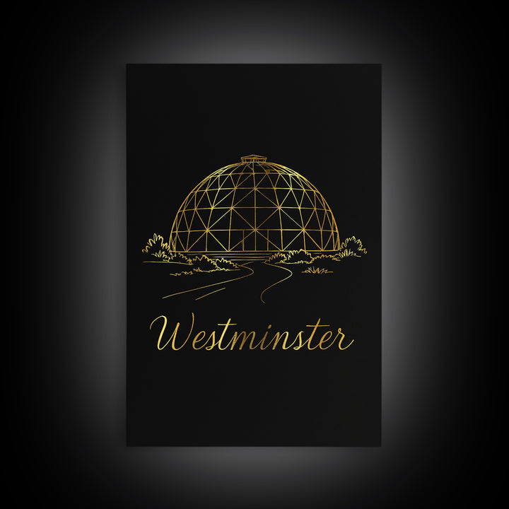 Westminster Travel Poster, Framed Canvas Print, Minimalist Gold Line Art, Westminster City Art, Travel Poster Art, Travel Poster Set