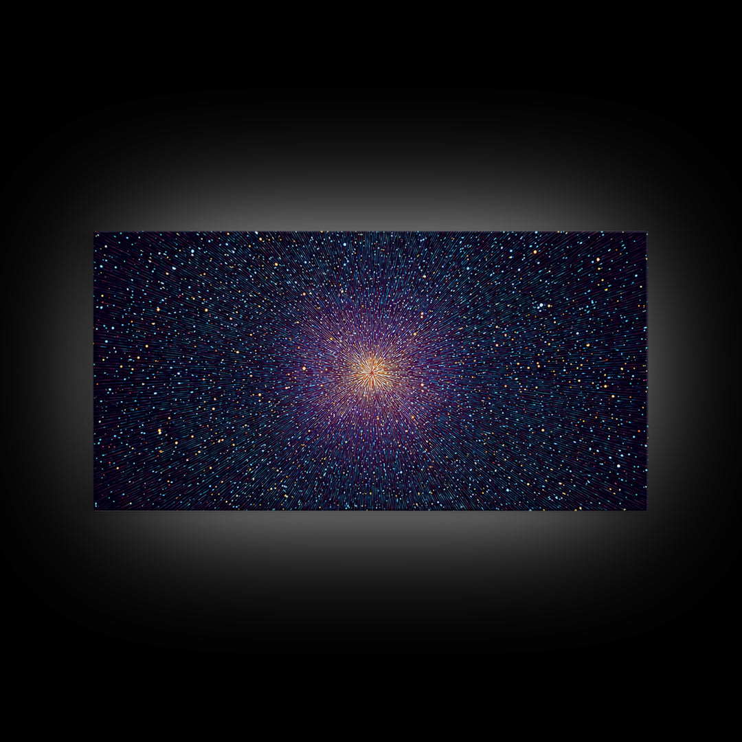 Radiant Purple Starburst Abstract Wall Art, Midcentury Modern Art Print, Cosmic Retro Decor, Space Abstract Art Poster For Home