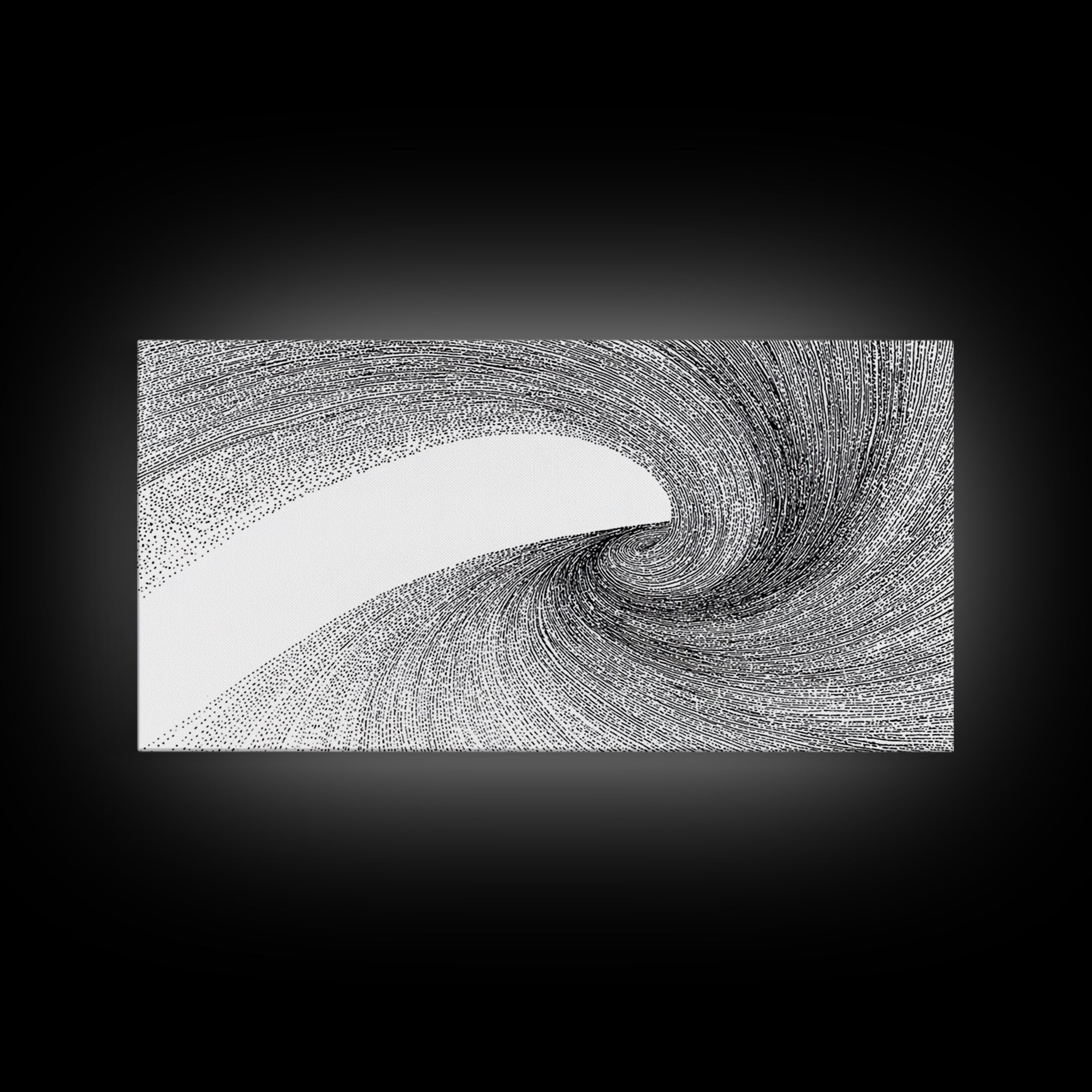 Black White Vortex Line Wall Art, Modern Abstract Art Print, Op Art Decor, Minimalist Geometric Poster For Office And Home