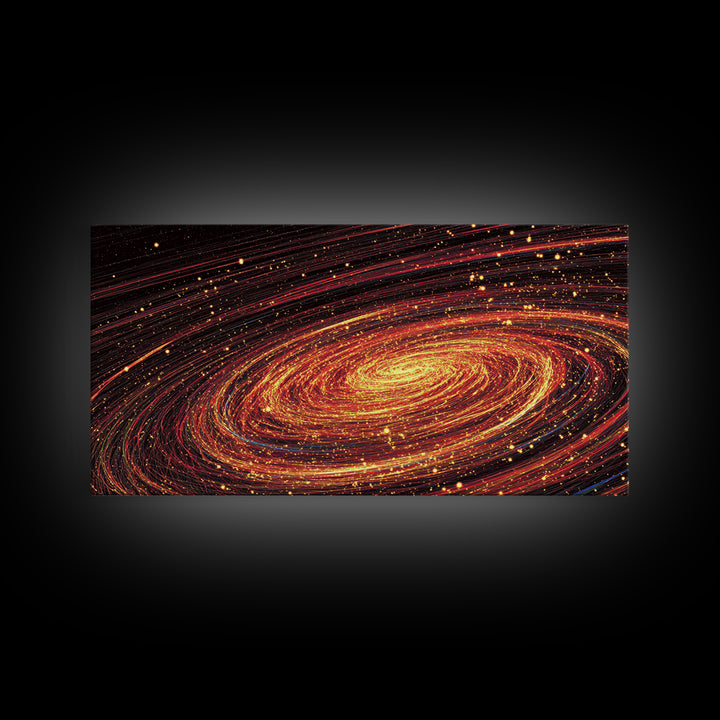 Fiery Spiral Galaxy Canvas Print, Cosmic Space Abstract Wall Decor, Modern Sci Fi Poster, Large Statement Artwork For Living Room