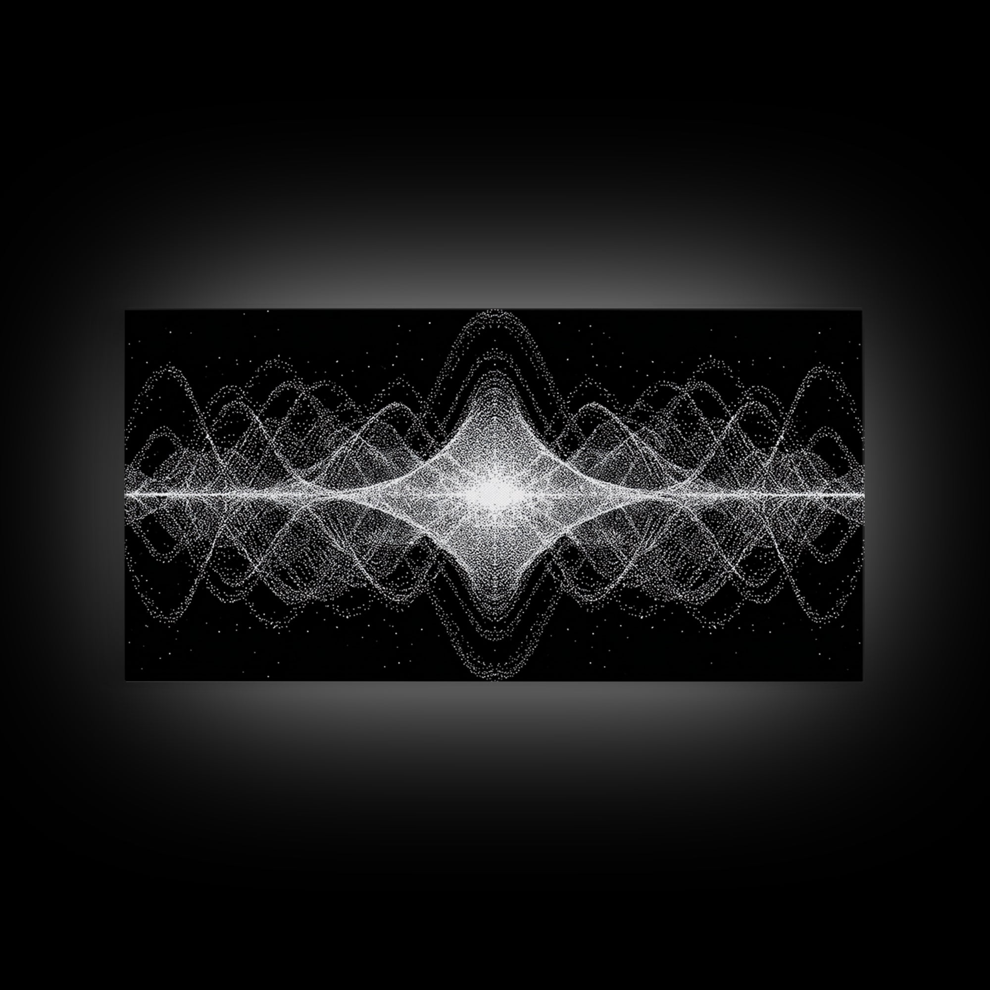 Black White Sound Wave Abstract Wall Art, Modern Geometric Art Print, Midcentury Decor, Minimalist Office Wall Decor Print