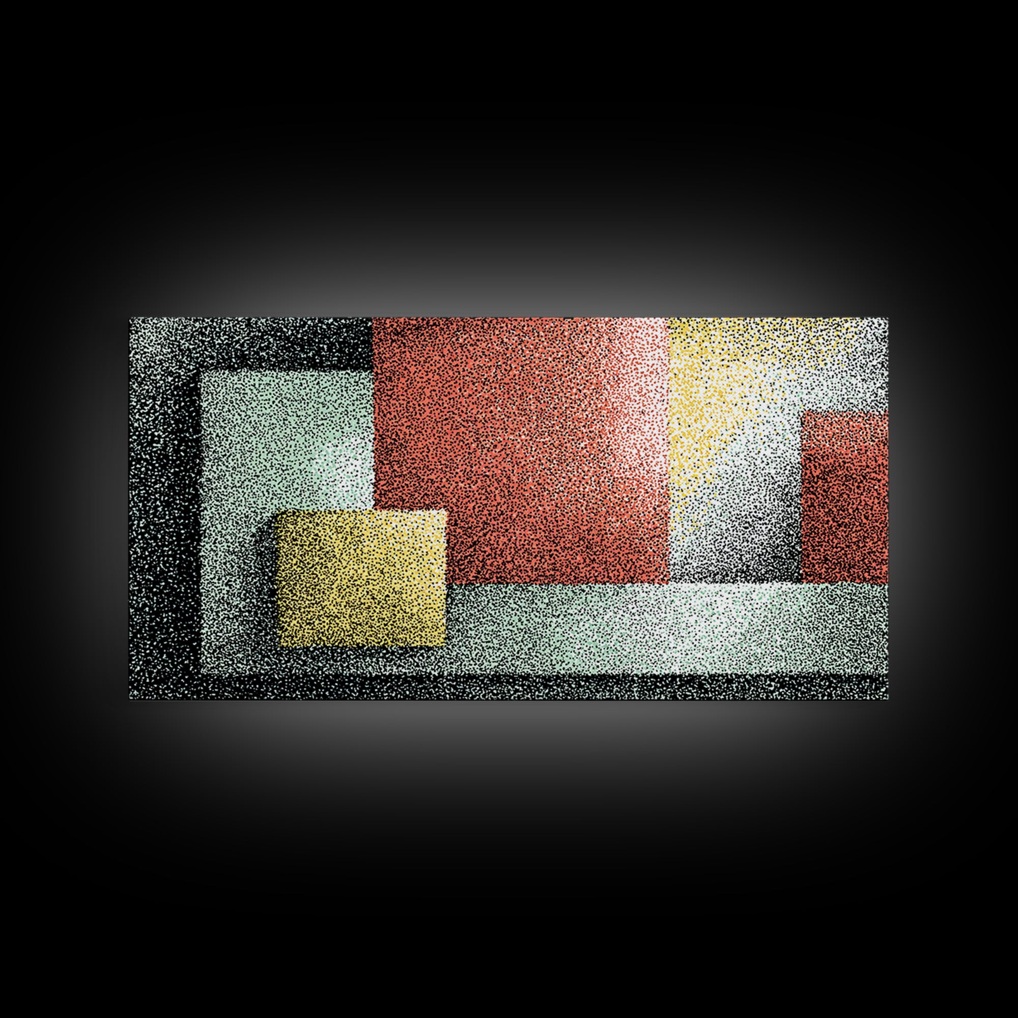 Textured Color Block Abstract Canvas Print, Mid Century Modern Wall Art, Geometric Shapes Poster, Retro Office Decor Print