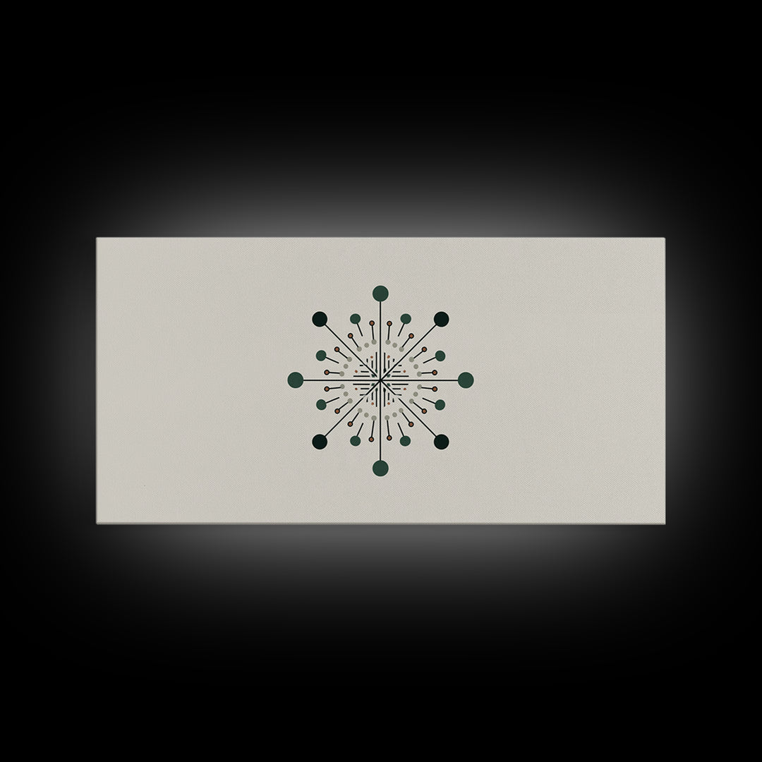 Atomic Green Starburst Wall Art, Midcentury Modern Art, MCM Wall Decor, Geometric Abstract Print, Retro Home Decor For Living Room