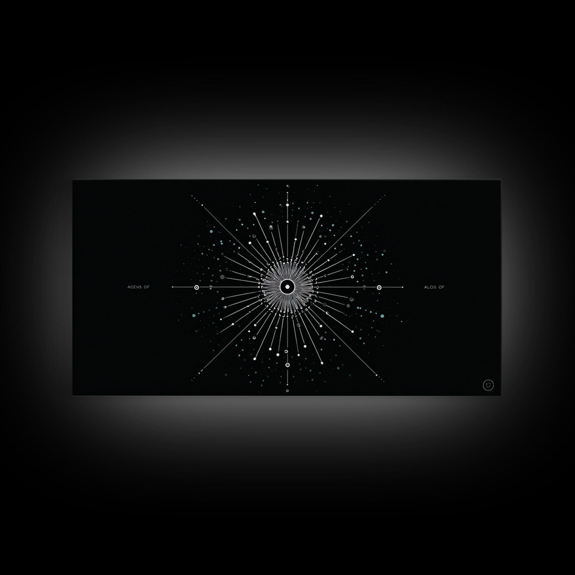 Cosmic Star Map Canvas Print, Midcentury Modern Art, Black Wall Decor, Space Abstract Art, Celestial Office Decor For Living Room