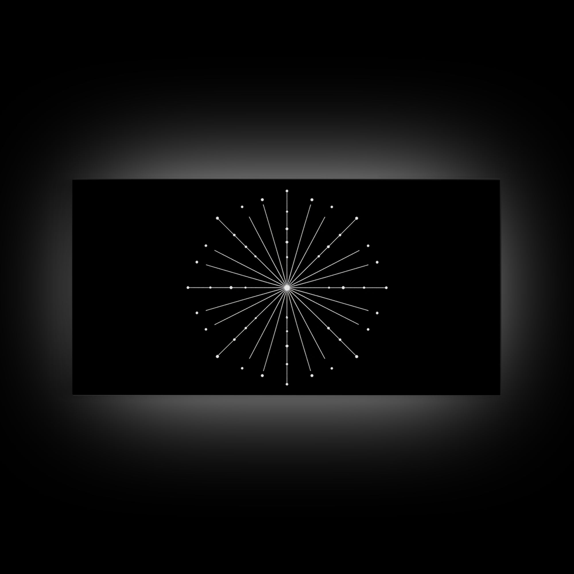 Radial Constellation Lines And Dots Canvas Print, Atomic Midcentury Wall Art, Modern Geometric Decor, Office Poster Print