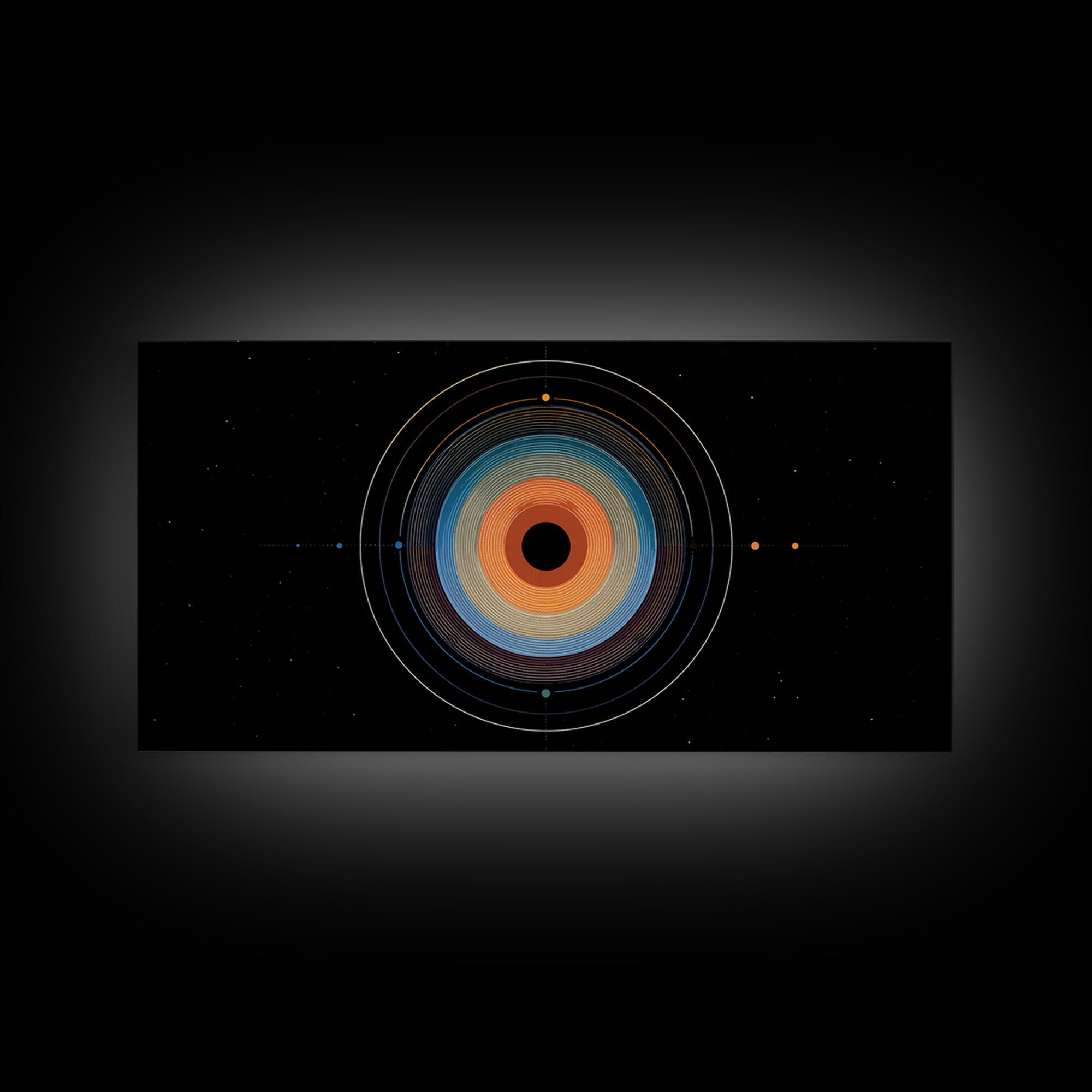 Cosmic Concentric Orbit Wall Art, Midcentury Modern Abstract Space Poster, Geometric Circle Print, Retro Office Decor Gift