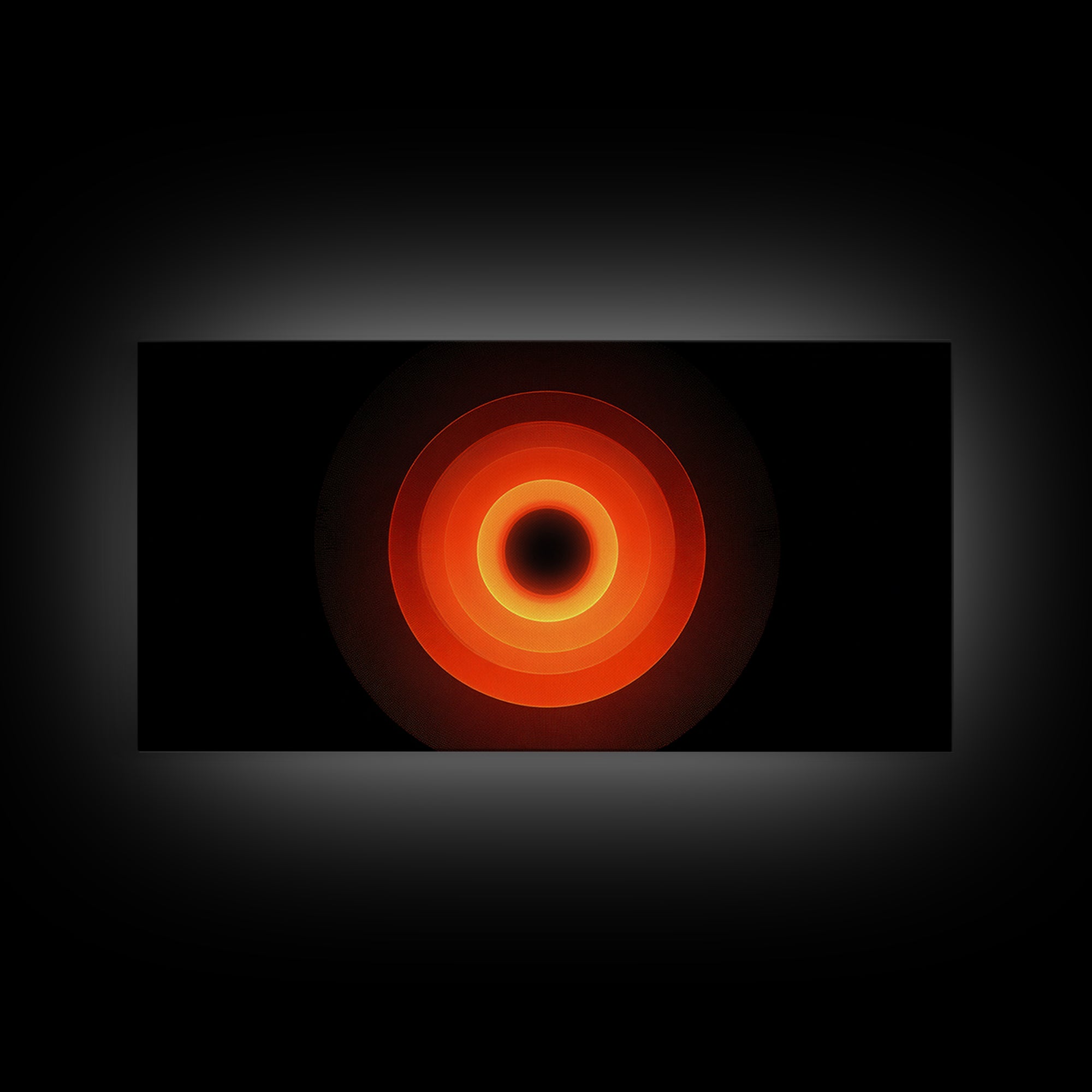 Fiery Eclipse Black Hole Wall Art, Modern Abstract Space Print, Orange Red Planet Decor, Cosmic Geometric Poster For Home Office