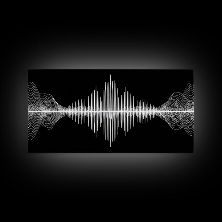 Black And White Sound Wave Wall Art, Minimal Audio Waveform, Modern Abstract Art Print, Music Studio Decor, Office Wall Decor