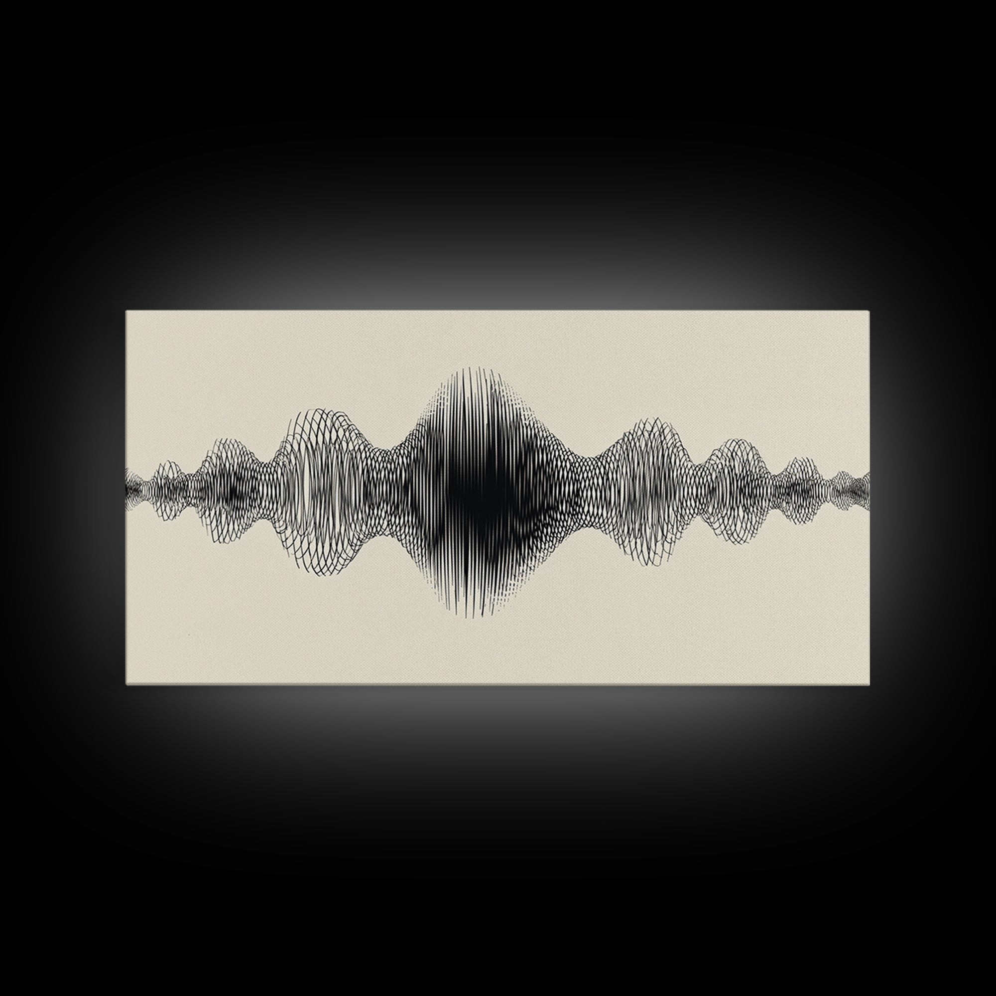 Cream And Black Audio Waveform Wall Art, Minimal Sound Wave Print, Scandinavian Modern Decor, Music Studio Office Wall Decor