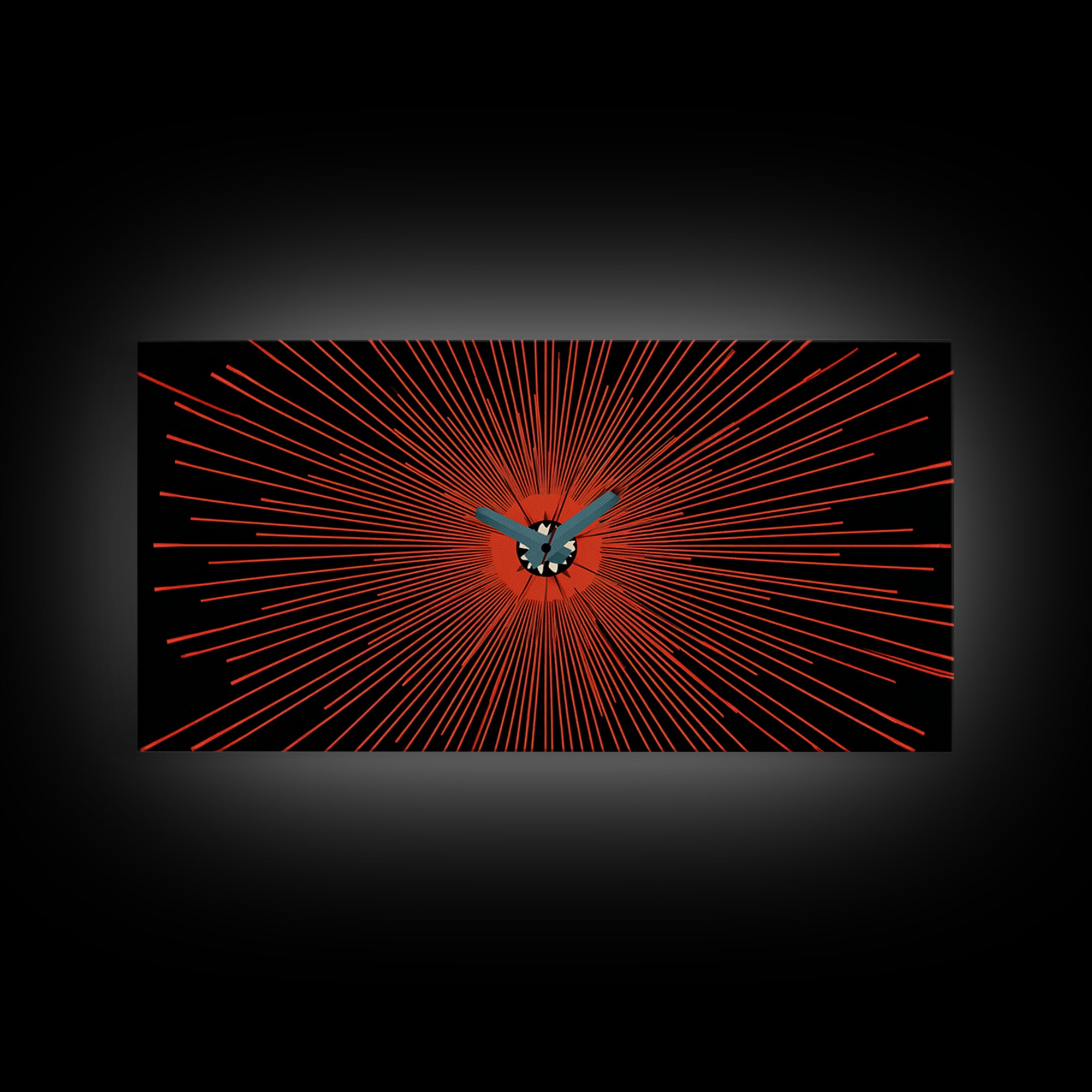 Orange Butterfly Atomic Canvas Print, Mid Century Modern Wall Art, Retro Sunburst Poster, Black Abstract MCM Living Room Decor