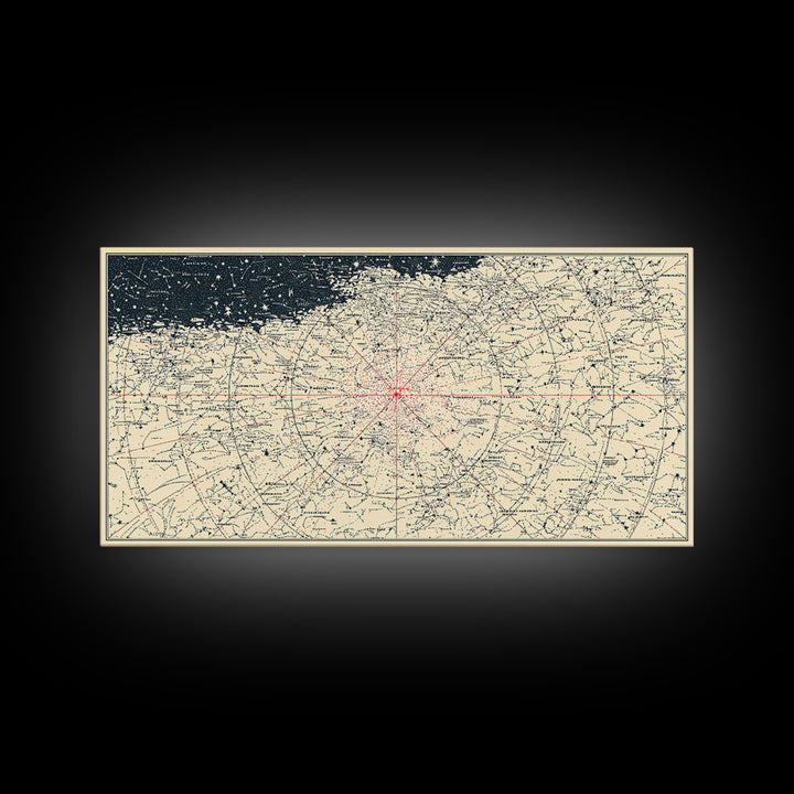 Cream Celestial Star Chart Wall Art, Minimal Astronomy Map, Peach Horizon Poster, Neutral Space Print, Modern Home Decor
