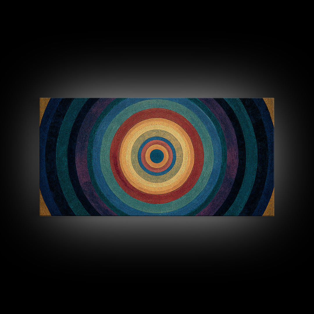 Colorful Concentric Circle Target Wall Art, Midcentury Modern Geometric Art Print, Bauhaus Poster, Retro Home Decor Gift