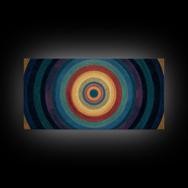 Colorful Concentric Circle Target Wall Art, Midcentury Modern Geometric Art Print, Bauhaus Poster, Retro Home Decor Gift