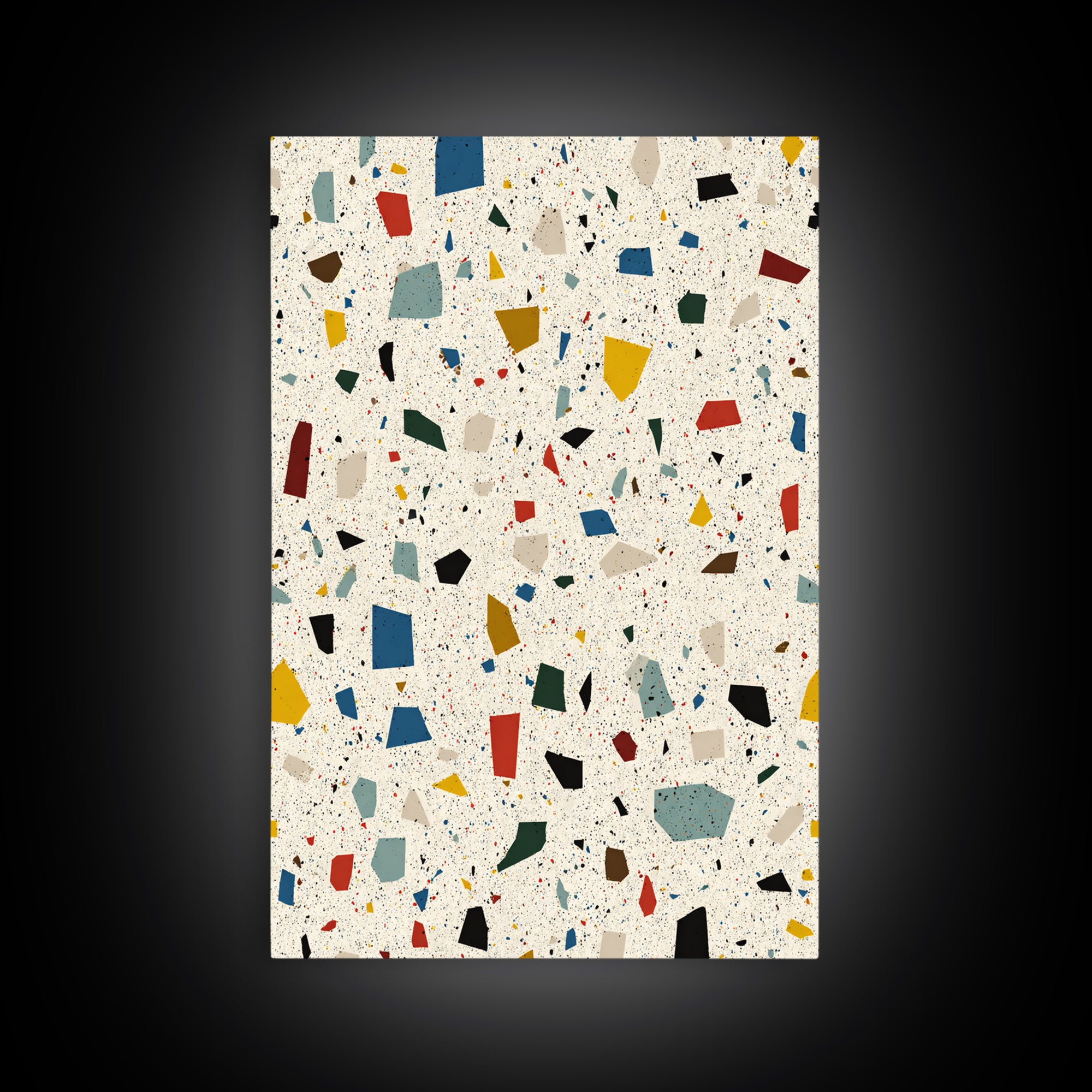 Speckled Confetti Terrazzo Shards Wall Art, Midcentury Modern Print, Colorful Geometric Abstract Home Office Living Room Decor