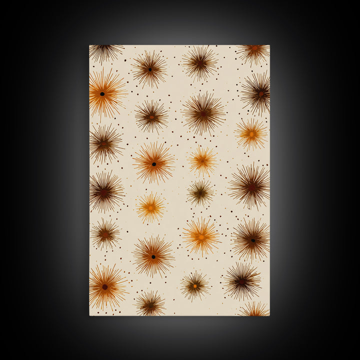 Burnt Orange Brown Atomic Starburst Wall Art, Midcentury Modern Art, Retro Abstract Print, Earth Tone MCM Wall Decor Gift