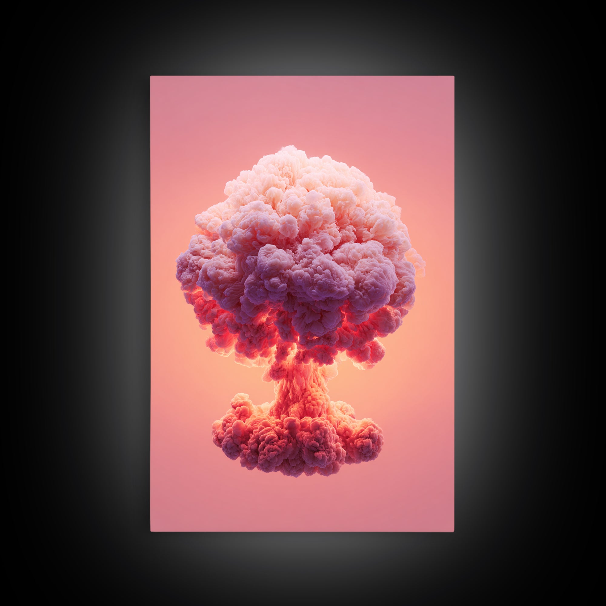 Pink Cotton Candy Mushroom Cloud Canvas Print, Surreal Atomic Pop Art Poster, Vaporwave Wall Decor, Modern Abstract Art Gift