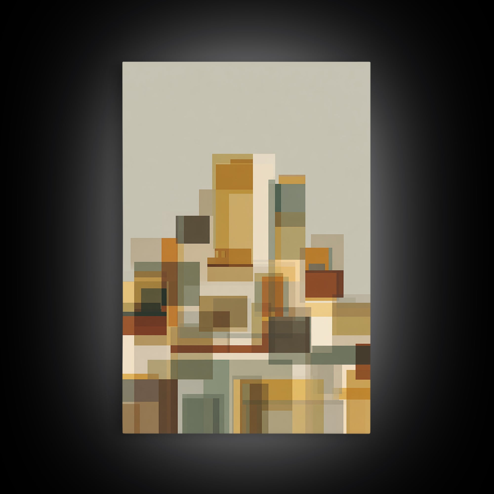 Minimal Geometric Blocks Wall Art, Midcentury Modern Art Print, Abstract Neutral Poster, Bauhaus Inspired Home Decor, Gift
