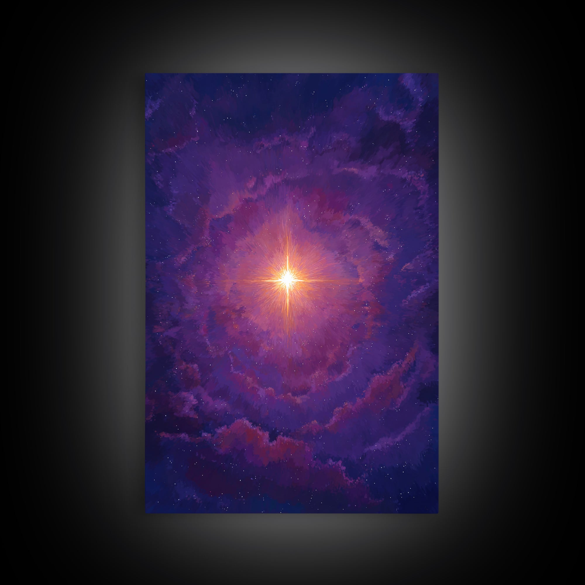 Purple Cosmic Starburst Wall Art, Modern Abstract Art, Space Abstract Art Print, Galaxy Poster, Vibrant Art Purple Decor