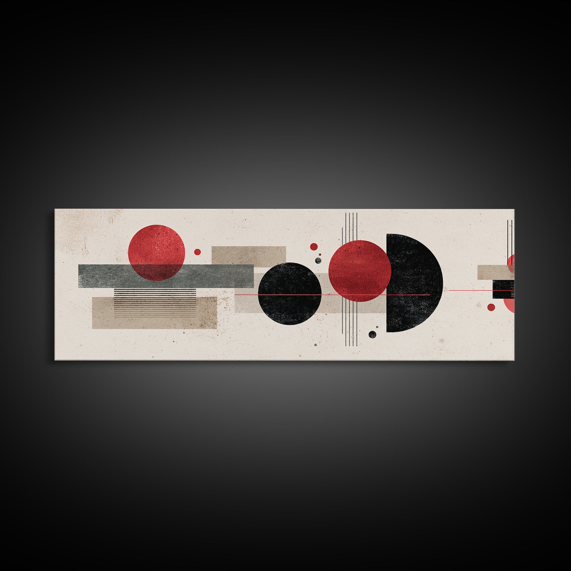 Red Black Geometric Abstract Wall Art, Midcentury Modern Art, Bauhaus Poster, Colorblock Art, Modern Wall Decor, Living Room Print