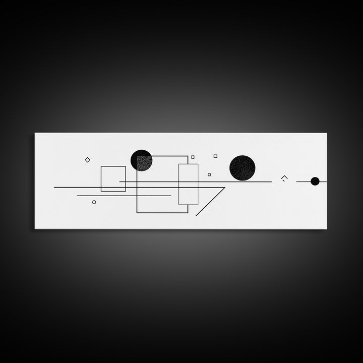 Minimalist Black Line Geometry Wall Art, Midcentury Modern Art Print, Bauhaus Design, Abstract Wall Art, Office Decor Poster