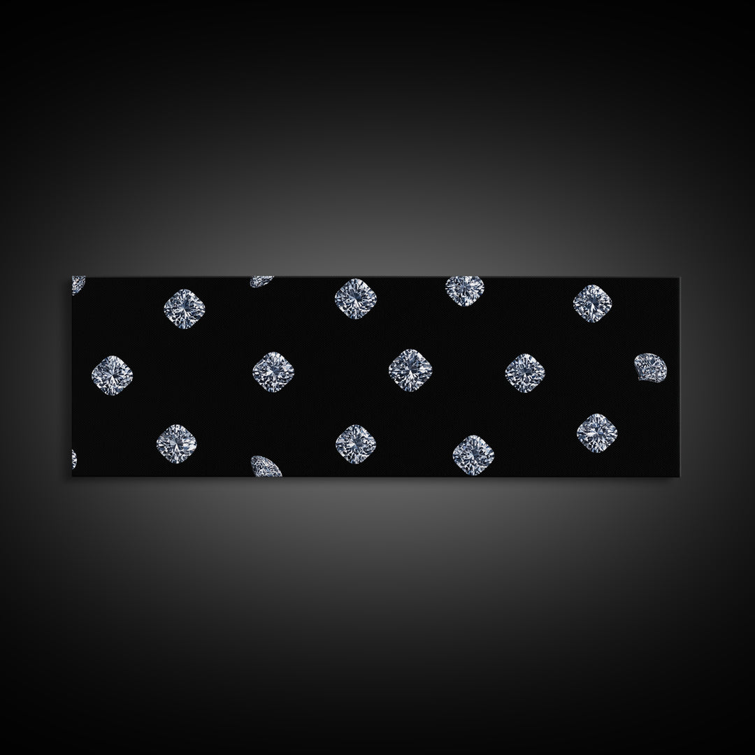 Scattered Diamond Gem Wall Art, Black Wall Decor, Glam Art Print, Modern Home Decor, Minimalist Poster, Elegant Bedroom Art