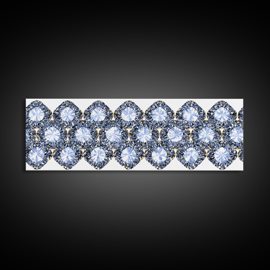 Sparkling Diamond Jewel Border Framed Canvas Print, Glam Wall Decor, Modern Art Print, Elegant Bedroom Art, Statement Piece