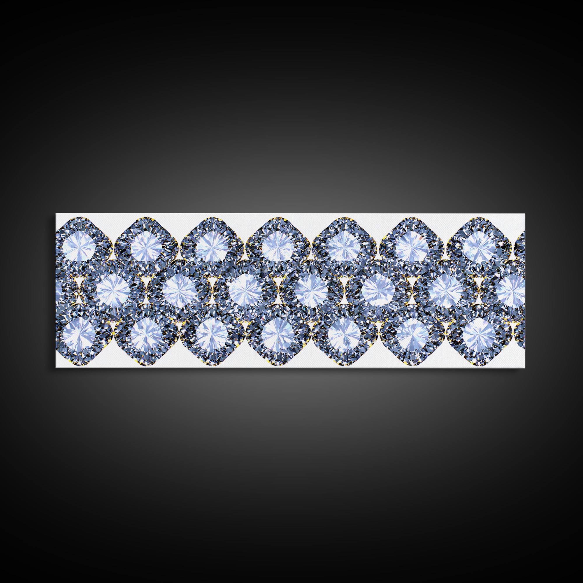 Sparkling Diamond Jewel Border Framed Canvas Print, Glam Wall Decor, Modern Art Print, Elegant Bedroom Art, Statement Piece