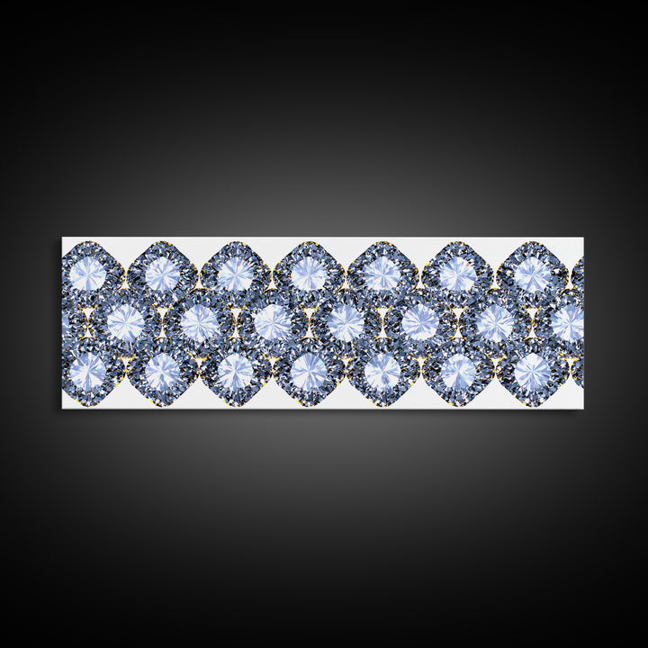 Sparkling Diamond Jewel Border Framed Canvas Print, Glam Wall Decor, Modern Art Print, Elegant Bedroom Art, Statement Piece