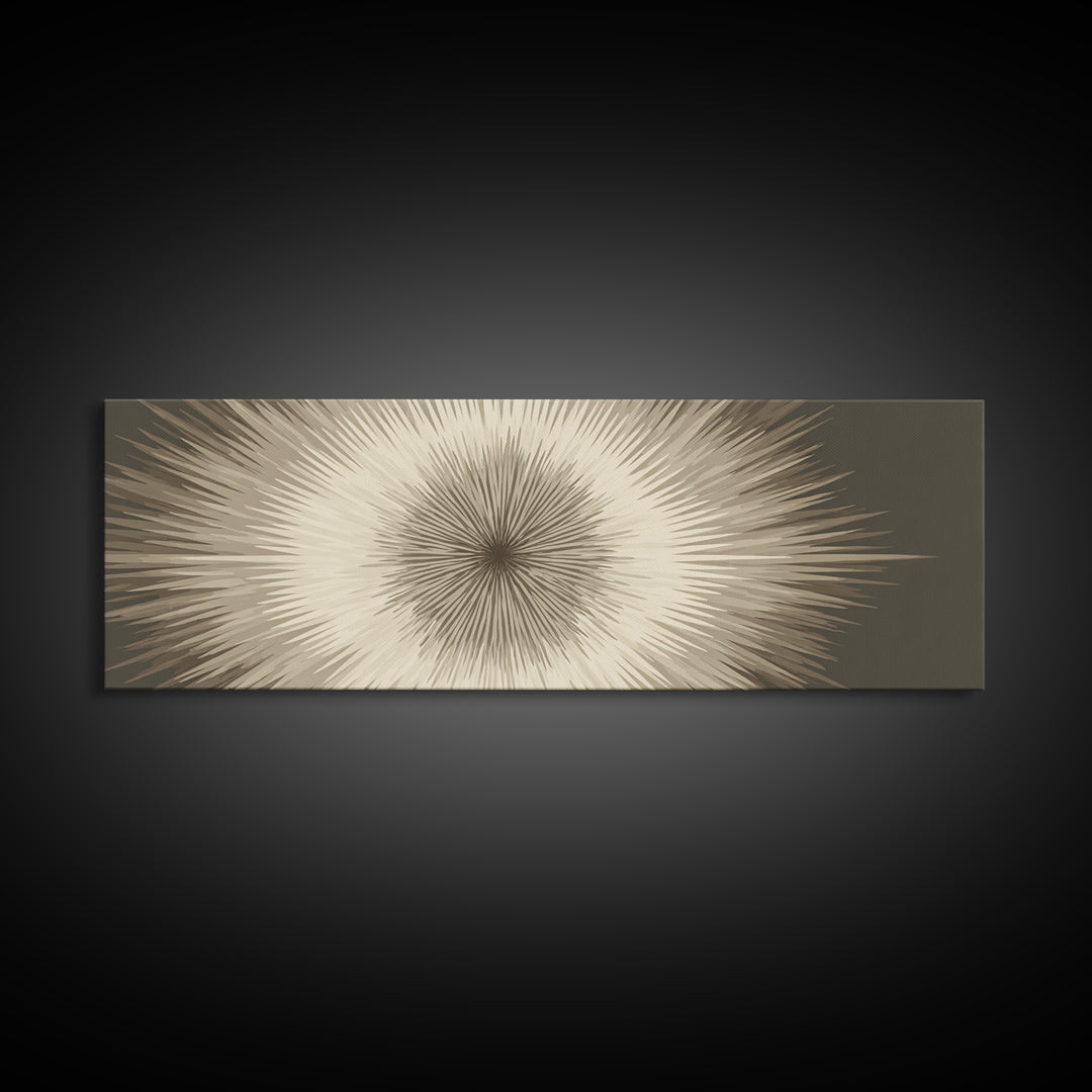 Neutral Radiating Starburst Abstract Wall Art, Minimalist Modern Decor, Geometric Art Print, Beige Midcentury Poster, Statement Wall Decor