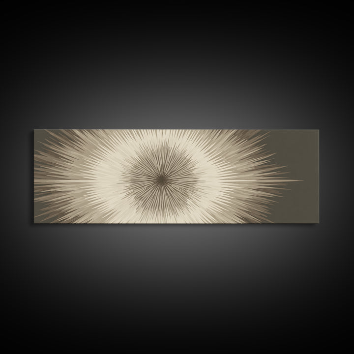 Neutral Radiating Starburst Abstract Wall Art, Minimalist Modern Decor, Geometric Art Print, Beige Midcentury Poster, Statement Wall Decor