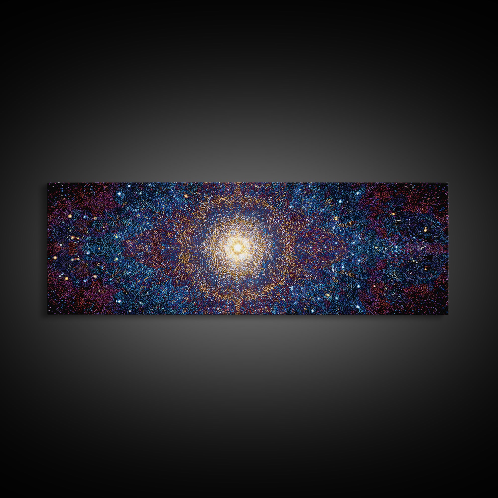 Glowing Galaxy Star Cluster Canvas Print, Cosmic Abstract Wall Art, Modern Space Decor, Blue Orange Statement Print Gift