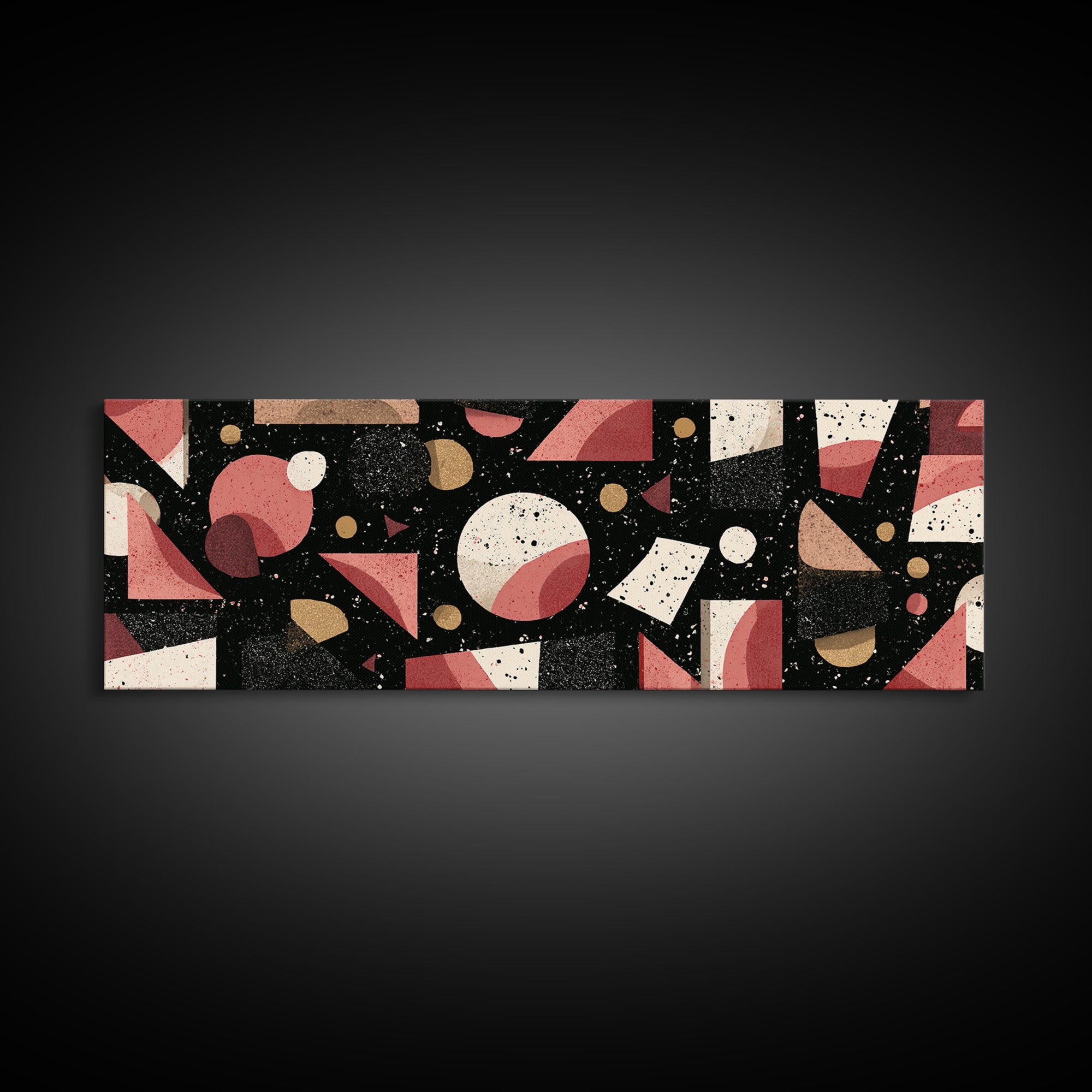 Red Black Bauhaus Geometric Wall Art, Mid Century Modern Abstract Decor, Retro Art Print, Atomic Pattern Poster, MCM Decor