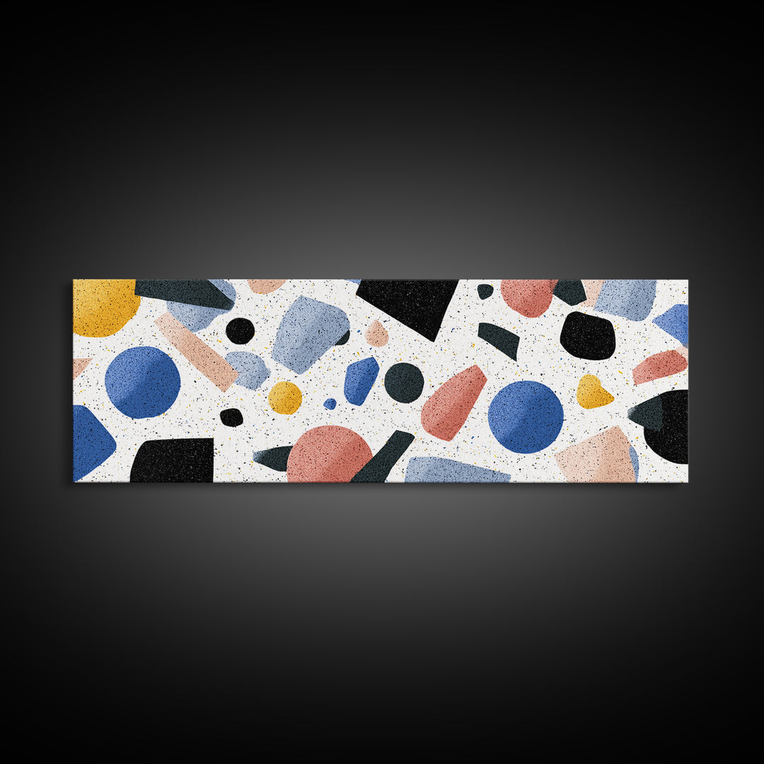 Pastel Memphis Shape Canvas Print, Mid Century Modern Decor, Colorful Abstract Wall Art, Retro Geometric Poster, MCM Art