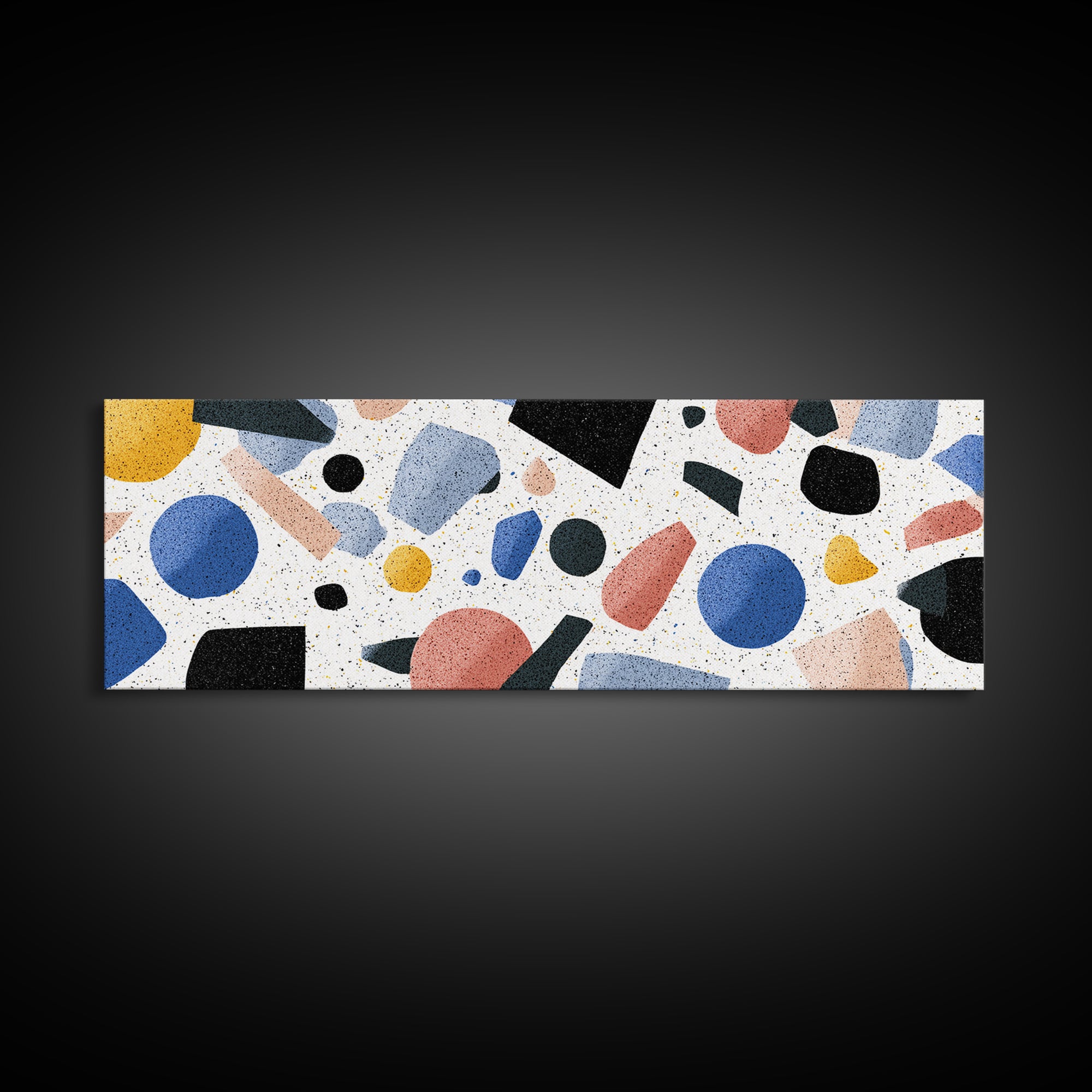 Pastel Memphis Shape Canvas Print, Mid Century Modern Decor, Colorful Abstract Wall Art, Retro Geometric Poster, MCM Art
